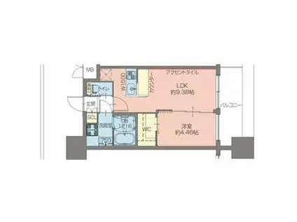 プレジオ難波EURO(1LDK/8階)の間取り写真