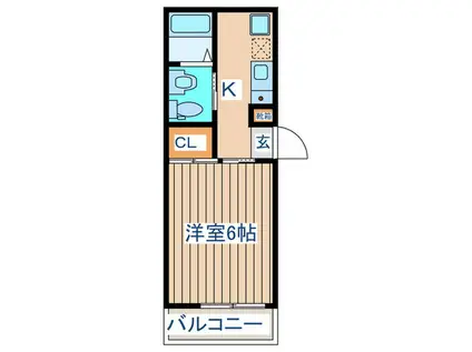 T-CUBE北仙台(1K/1階)の間取り写真
