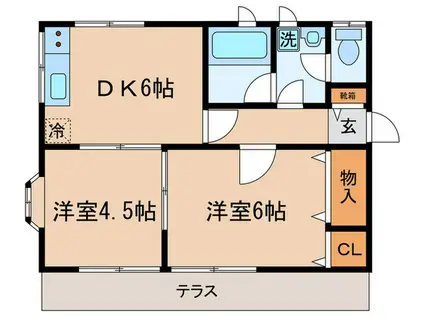 SKハイム(2DK/1階)の間取り写真