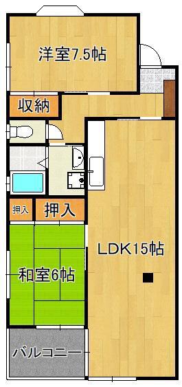 タイムI(2LDK/1階)の間取り写真