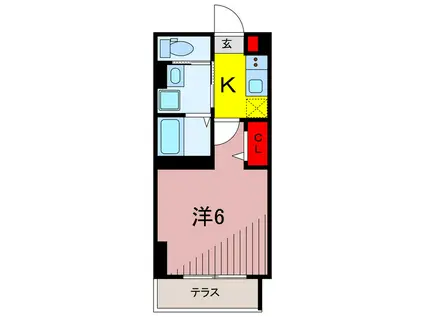 ROBOT HOMEお花茶屋(1K/1階)の間取り写真
