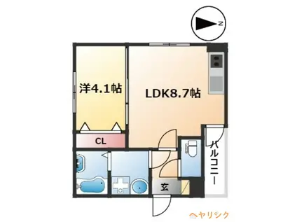 MOVE生駒イースト(1LDK/1階)の間取り写真