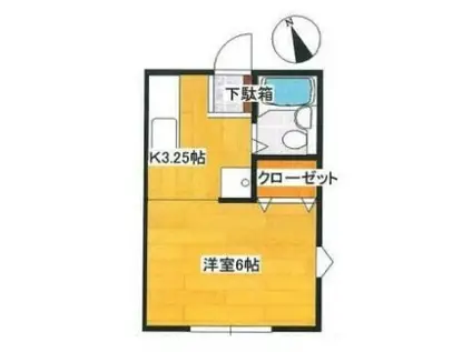 サザンクロス(ワンルーム/2階)の間取り写真