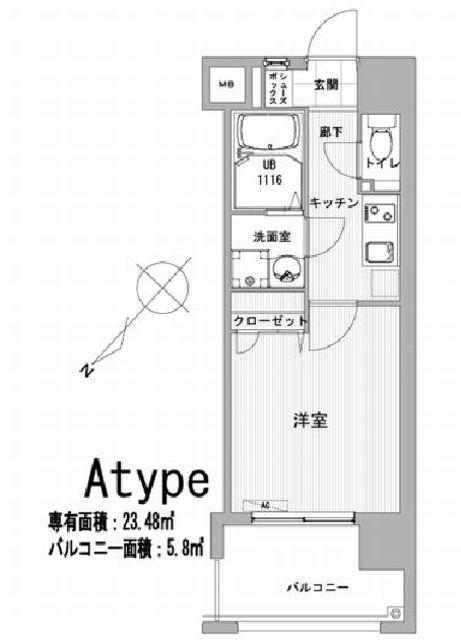 アレクサス ラ・ストラーダ(1K/3階)の間取り写真