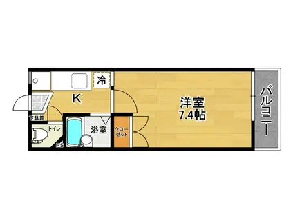 タウンズ桑野清水台第1(1K/1階)の間取り写真