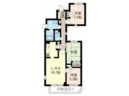 コモア六浦 六番館(3LDK/2階)の間取り写真