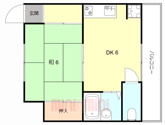 ながすダンダンハウス(1DK/5階)の間取り写真