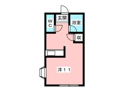 エーデルハイムII(ワンルーム/2階)の間取り写真