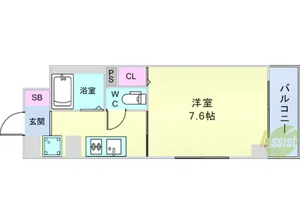 中旺ビル(1K/3階)の間取り写真