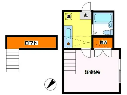 ジュネパレスコスモ(1K/1階)の間取り写真