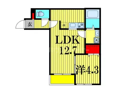 ミリアビタ前原(1LDK/3階)の間取り写真