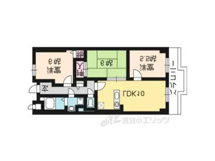 ラポート小林(3LDK/2階)の間取り写真