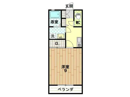 メゾン多田A棟(1K/2階)の間取り写真