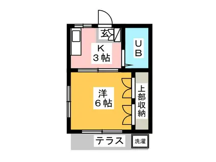 イーストハウス(1K/1階)の間取り写真