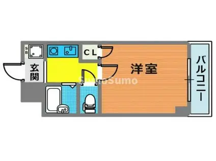 クレスト羽坂(1K/1階)の間取り写真