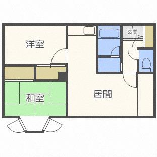 アパートメント松田A(2LDK/2階)の間取り写真