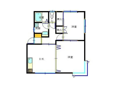 コーポHASHIMOTOII(2DK/1階)の間取り写真