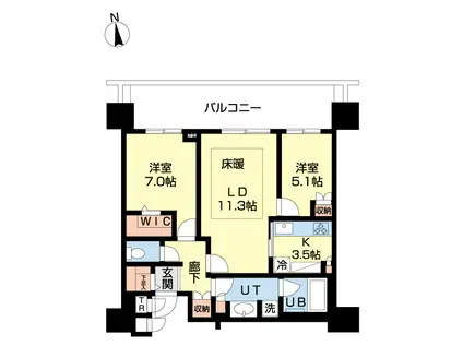 ONE札幌ステーションタワー(2LDK/43階)の間取り写真