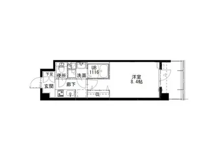 アルティザ姫路(1K/5階)の間取り写真