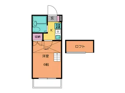 ビバリーシャロン(1K/1階)の間取り写真