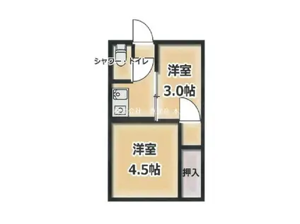 新鈴荘(2K/1階)の間取り写真