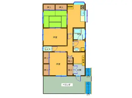 あづみハイツ(3DK/2階)の間取り写真