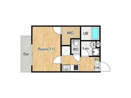 カレント大和田(1K/1階)の間取り写真