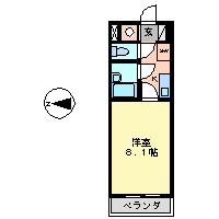 第7フクマルビル(1K/5階)の間取り写真