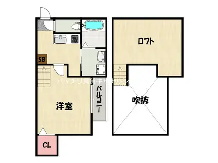 ハーモニーテラス香椎駅東IV(1K/2階)の間取り写真