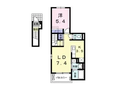 ノーブル中野(1LDK/2階)の間取り写真