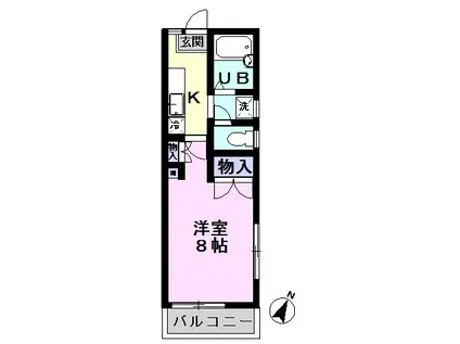 マインドハイム松本(1K/2階)の間取り写真