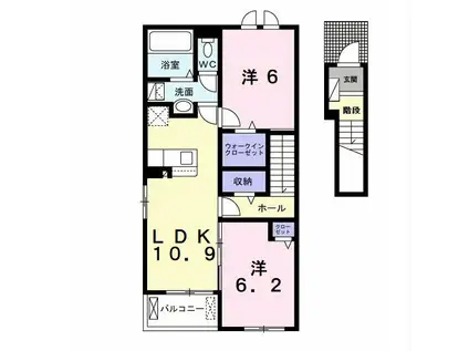 パピィ エースリー(2LDK/2階)の間取り写真