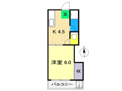 エスペランス I(1K/3階)の間取り写真