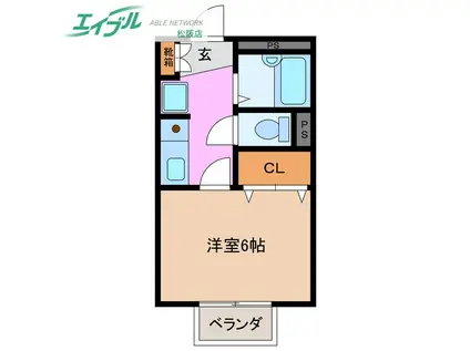 FIORE(1K/2階)の間取り写真