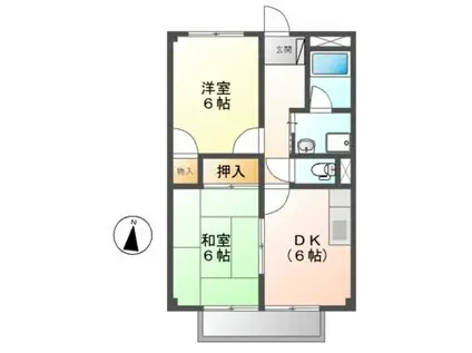 メゾンサンシャイン(2DK/2階)の間取り写真