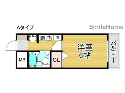 バローレ住之江(1K/4階)の間取り写真