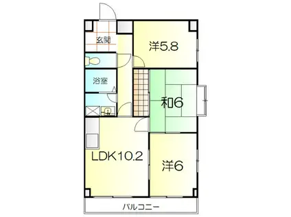 ポレール南加木屋(3LDK/1階)の間取り写真