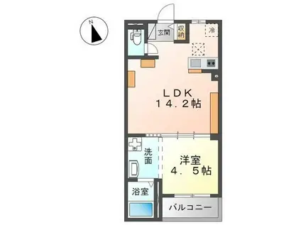 エミネンス・ハラ A(1LDK/1階)の間取り写真