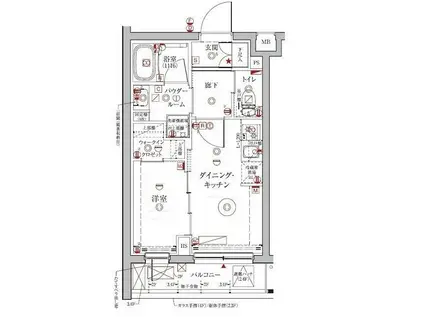 クレイシアIDZ中馬込(1DK/4階)の間取り写真