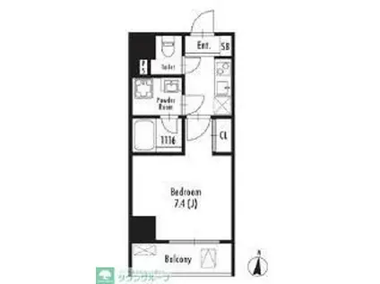 GRAN PASEO両国サウス(1K/6階)の間取り写真