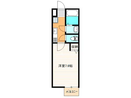 フラッティ四条大宮II(1K/2階)の間取り写真