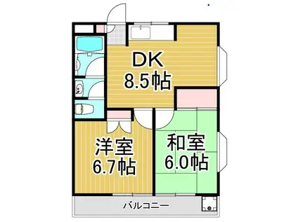 ファースト・ルネ(2DK/1階)の間取り写真