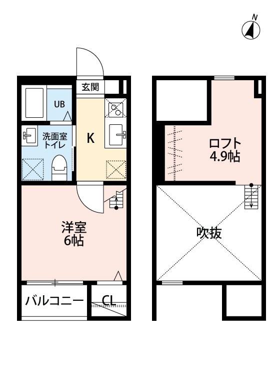 CLOVER(1K/1階)の間取り写真