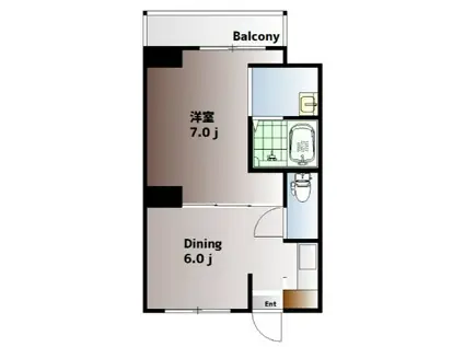 ヴィラナリー児島Ⅰ(1DK/2階)の間取り写真