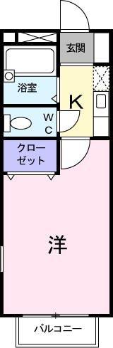 サンミュール木太(1K/2階)の間取り写真