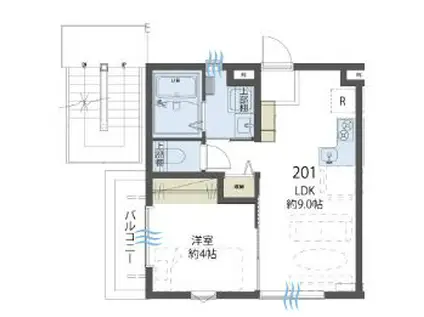 デザイナーズシエスタデュオひばりヶ丘グレシアーレ(1LDK/2階)の間取り写真