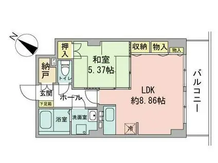 レジデンスカープ札幌(1LDK/11階)の間取り写真