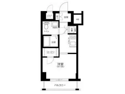 アーバイル三軒茶屋(1K/6階)の間取り写真