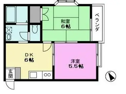 アネックス越谷8期(2DK/1階)の間取り写真