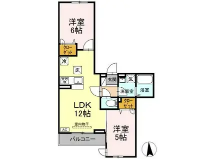ブリーズコースト A(2LDK/1階)の間取り写真